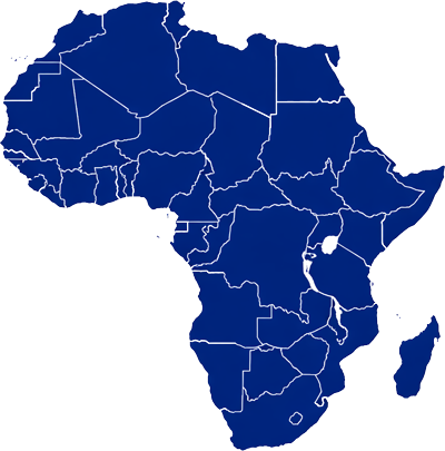 Africa map with activity markers